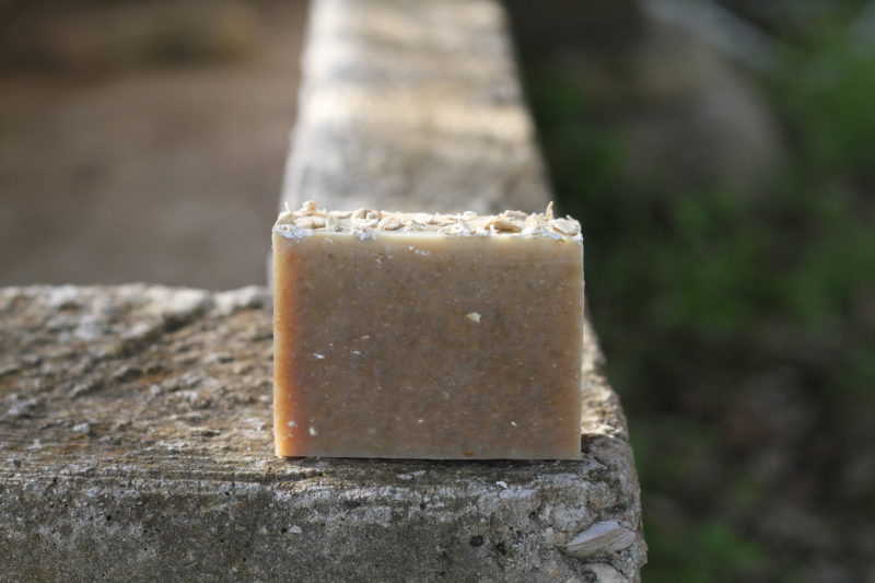 handmade milk soap made with organic oats and olive oil