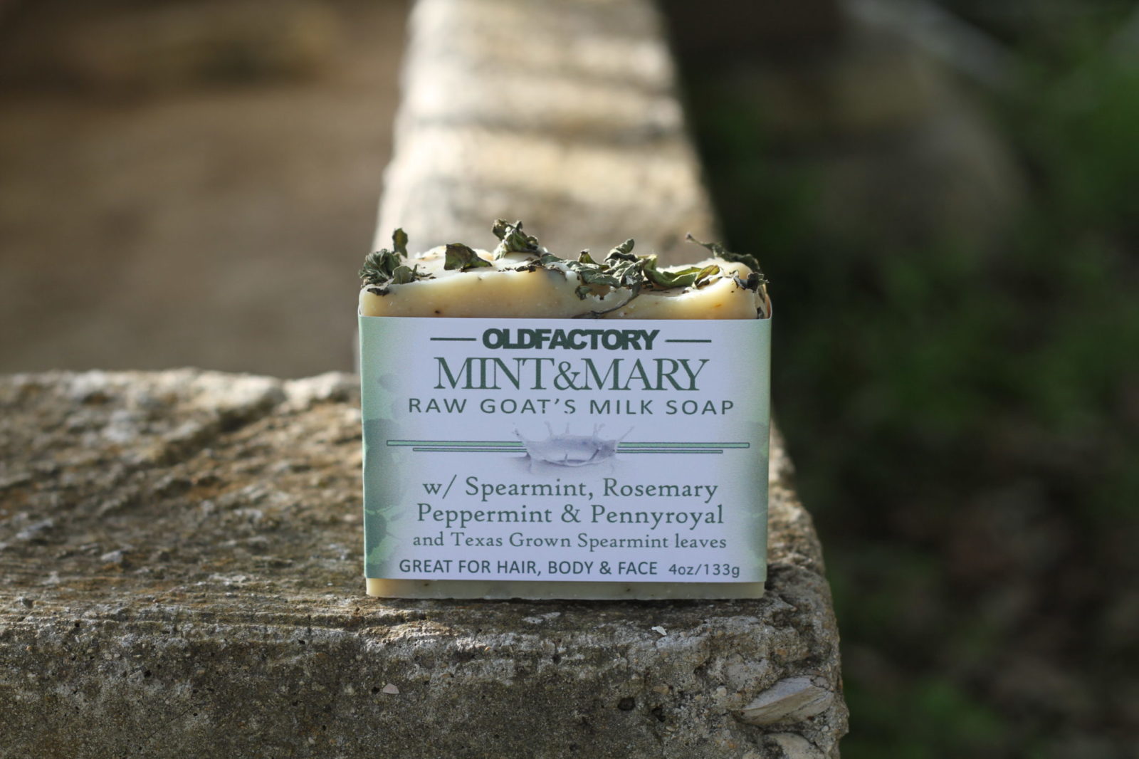 peppermint handmade soap with organic olive oil, organic flaxseed oil, organic shea butter, organic coconut oil