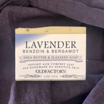 Handmade natural soap old factory soap lavender benzoin bergamot for dry sensitive skin
