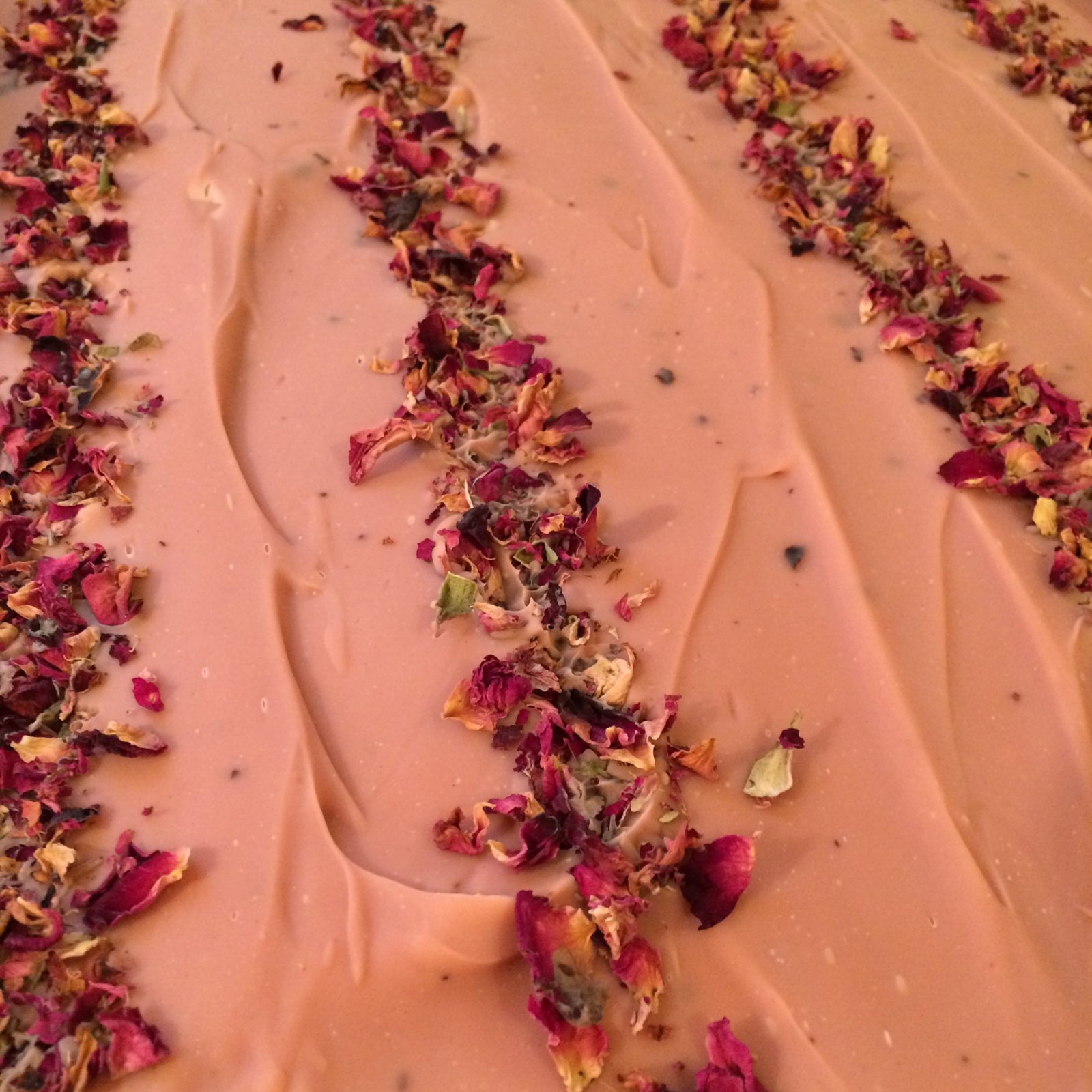 Rose colored custom soaps made by old factory in blanco texas