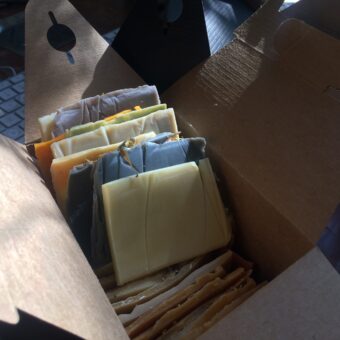 Soap End Sampler, Box of Soap Ends from Old Factory Soap Blanco Texas