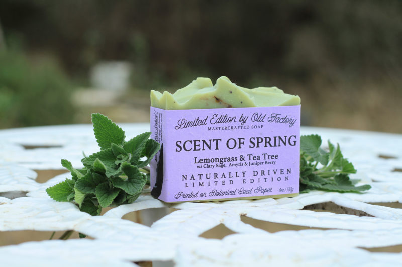 Old Factory Limited Edition Organic Soap Spring Scent Plantable Label