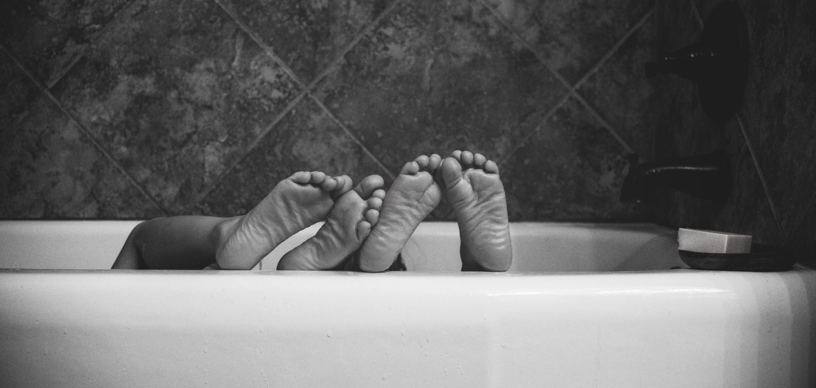 Black and White Kids Feet in Tub Old Factory Soap