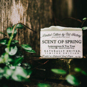 Scent of Spring Old Factory Soap Limited Edition with wildflower seed plantable paper label