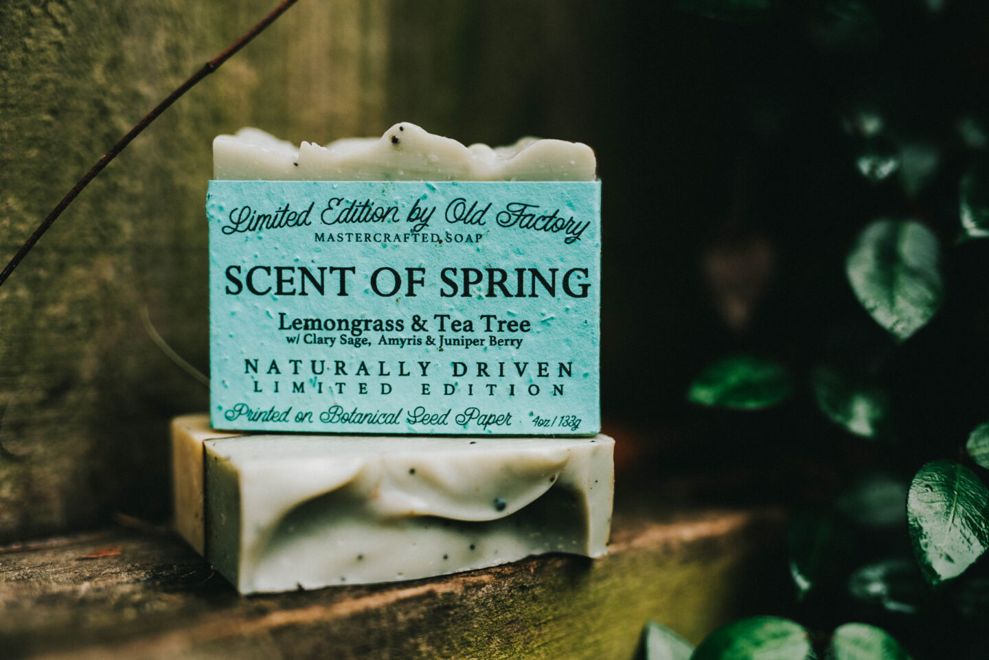 Limited Edition Scent of Spring Soap with Plantable Wildflower Seed Label by Old Factory
