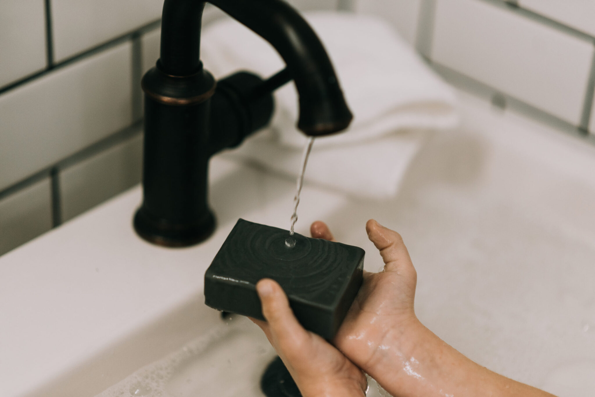 Event Horizon Artisan Perfumed Natural Soap by Parousia Perfumes and Old Factory Soap Hands