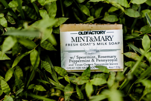 Mint and Mary goats milk soap by old factory blanco texas