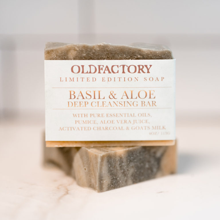 Basil and Aloe Scrub Limited Edition Bar Soap old factory