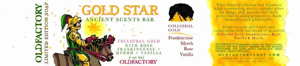 Gold Star Colloidal gold soap label