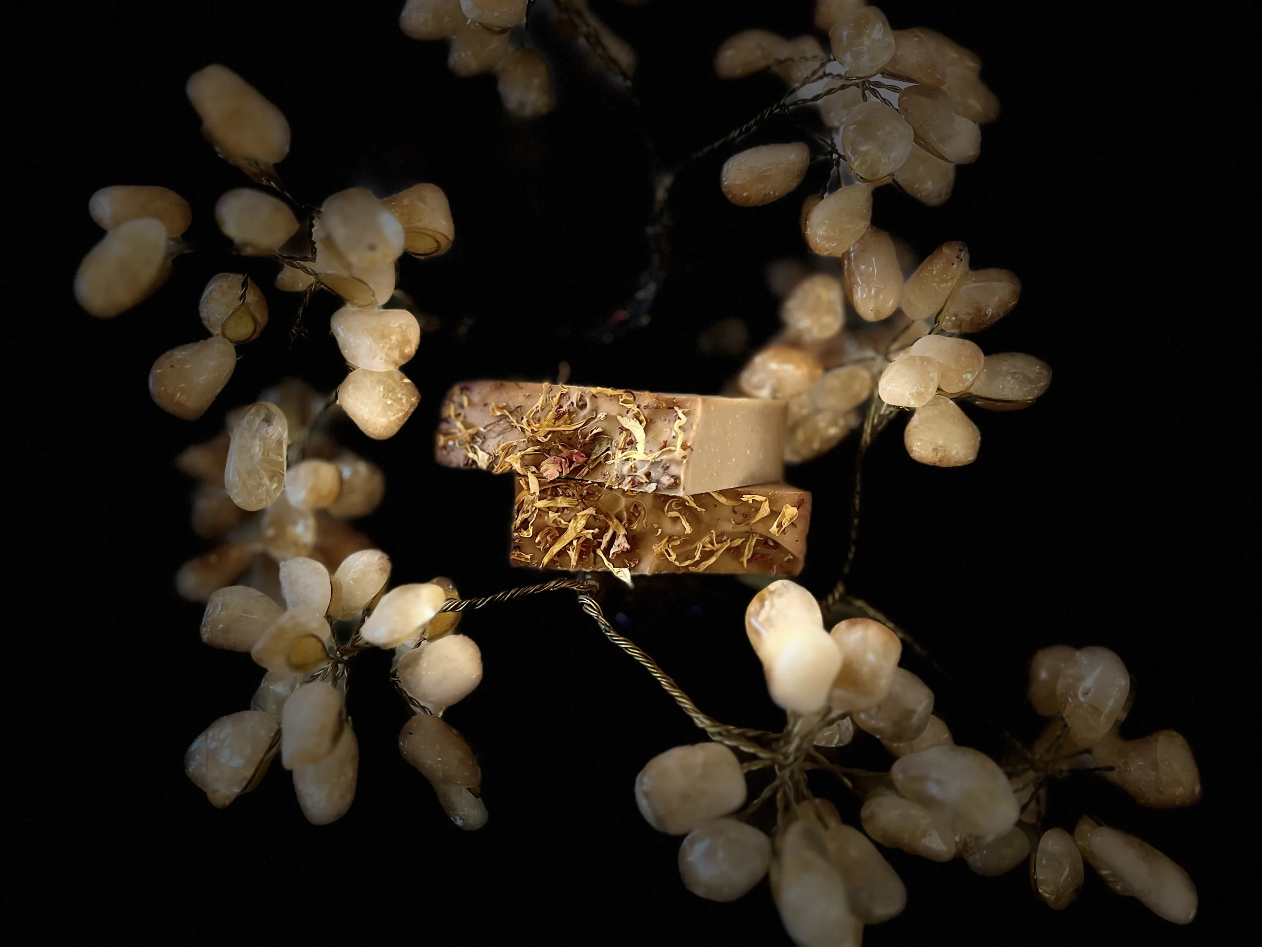 Gold Start limited edition soap featuring colloidal gold, frankincense, myrrh, rose and vanilla calendula and rose petals Handmade in Spring Creek Hot Springs North Carolina