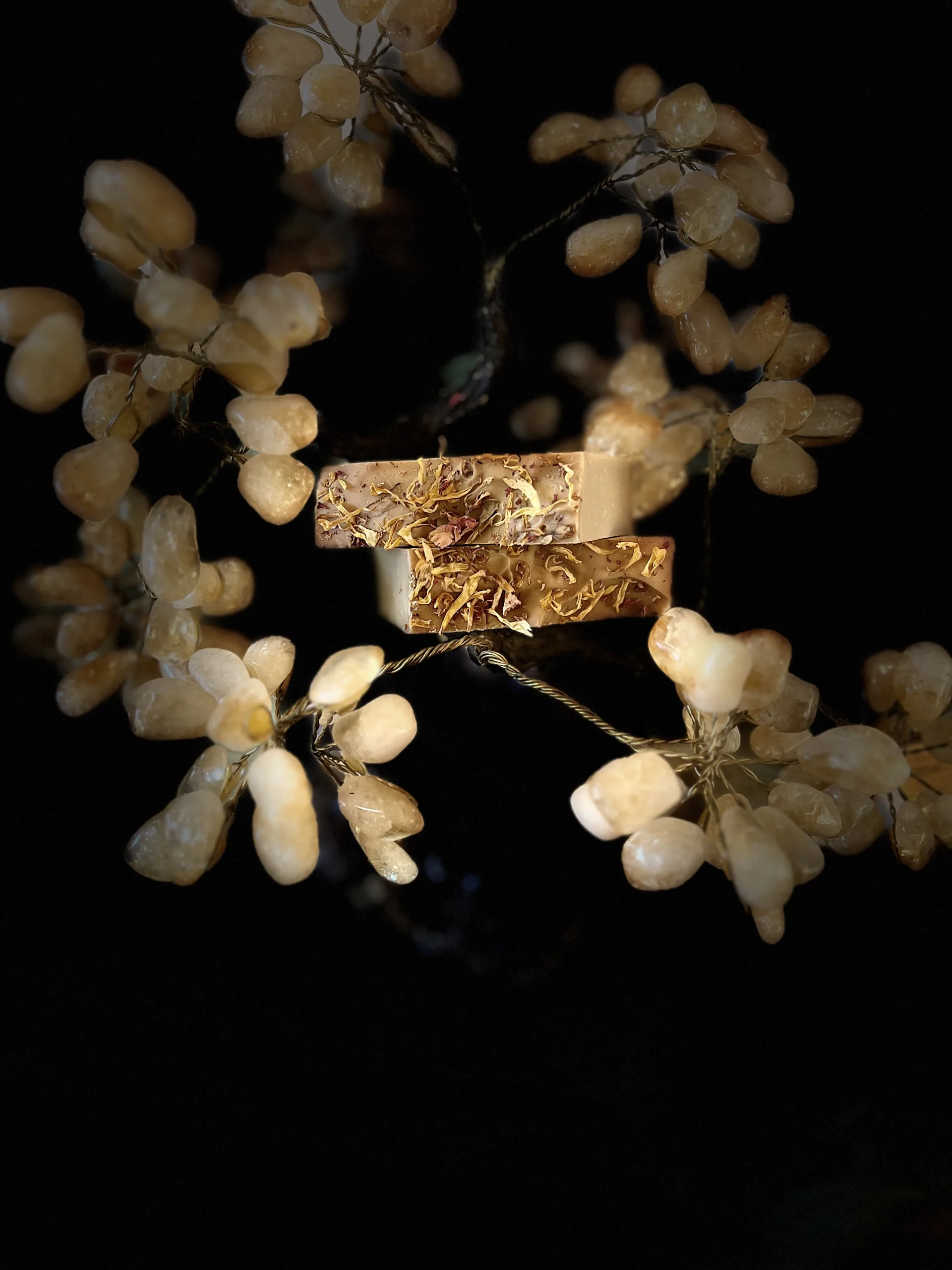 Gold Start limited edition soap featuring colloidal gold, frankincense, myrrh, rose and vanilla calendula and rose petals Handmade in Spring Creek Hot Springs North Carolina