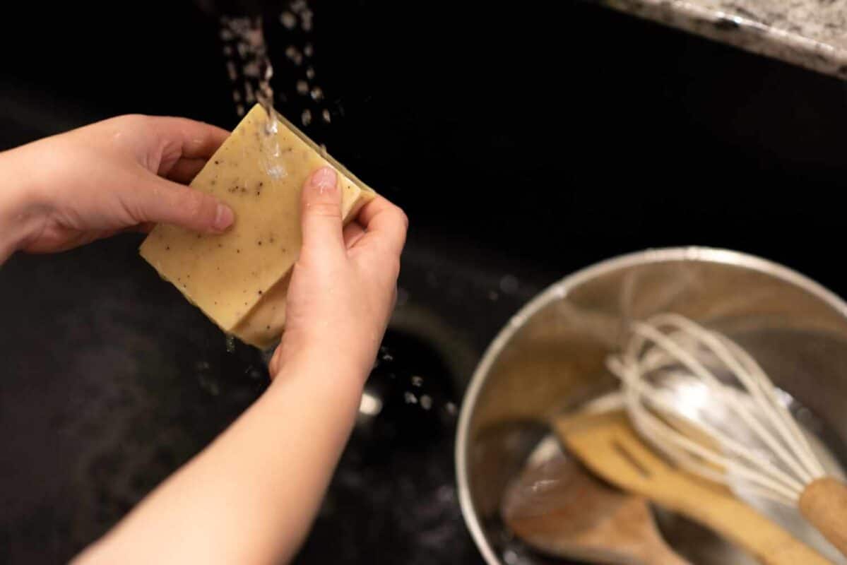 Chef Soap Sink Hands Banner Old Factory Artisan Kitchen Bar Soap Hot Springs North Carolina Private label and custom soap